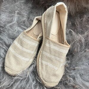Rag & Bone Tan and White Espadrille Flats